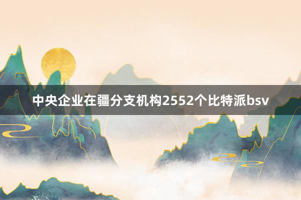 中央企业在疆分支机构2552个比特派bsv