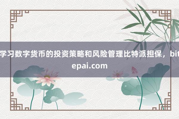 学习数字货币的投资策略和风险管理比特派担保，bitepai.com