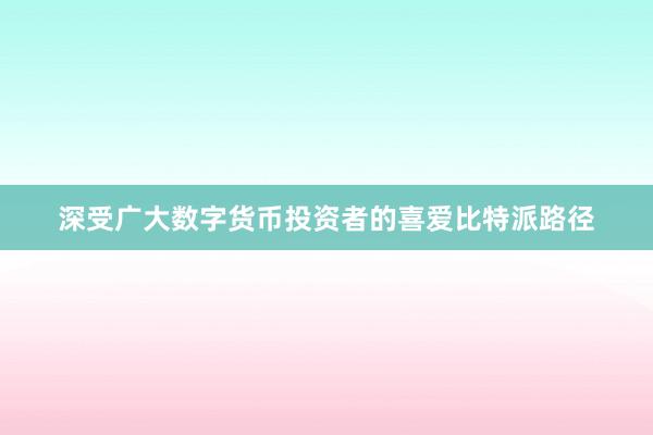 深受广大数字货币投资者的喜爱比特派路径