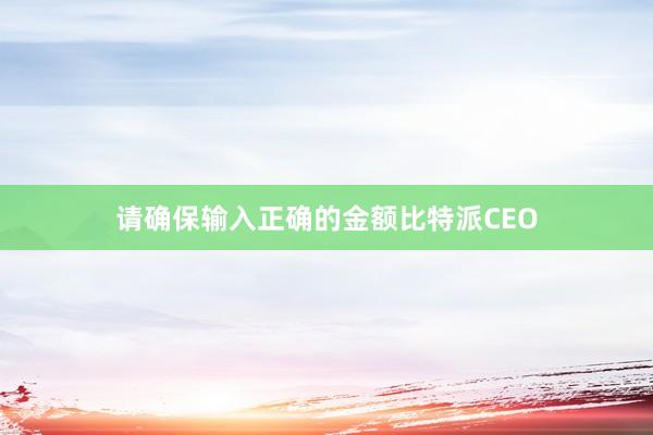 请确保输入正确的金额比特派CEO