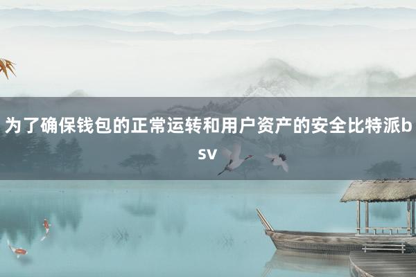 为了确保钱包的正常运转和用户资产的安全比特派bsv