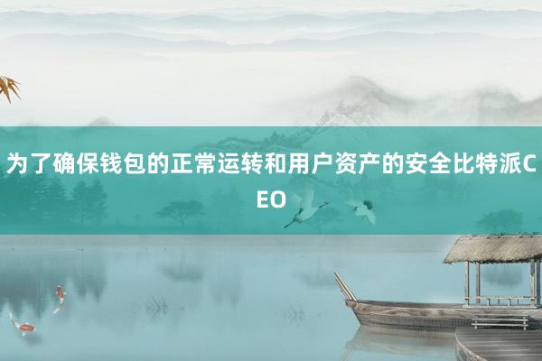 为了确保钱包的正常运转和用户资产的安全比特派CEO