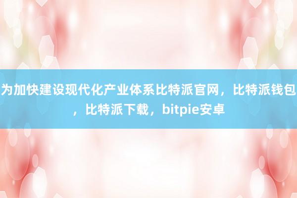 为加快建设现代化产业体系比特派官网，比特派钱包，比特派下载，bitpie安卓