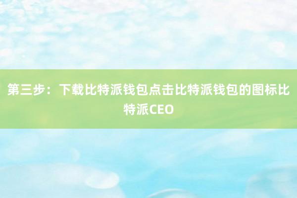 第三步：下载比特派钱包点击比特派钱包的图标比特派CEO