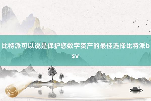 比特派可以说是保护您数字资产的最佳选择比特派bsv