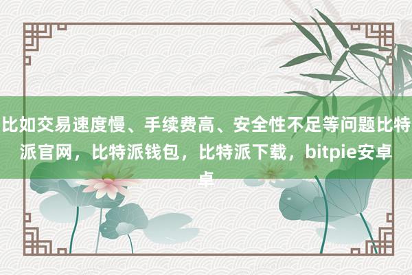 比如交易速度慢、手续费高、安全性不足等问题比特派官网，比特派钱包，比特派下载，bitpie安卓