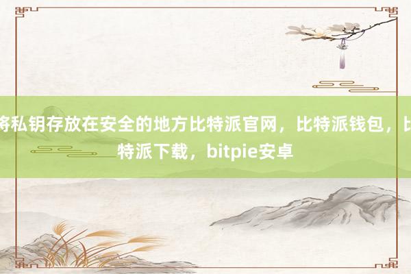 将私钥存放在安全的地方比特派官网，比特派钱包，比特派下载，bitpie安卓