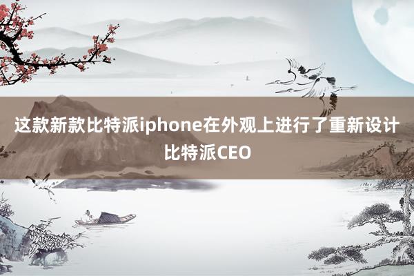 这款新款比特派iphone在外观上进行了重新设计比特派CEO