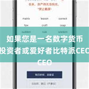 如果您是一名数字货币投资者或爱好者比特派CEO