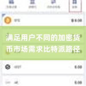 满足用户不同的加密货币市场需求比特派路径