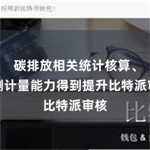 碳排放相关统计核算、监测计量能力得到提升比特派审核