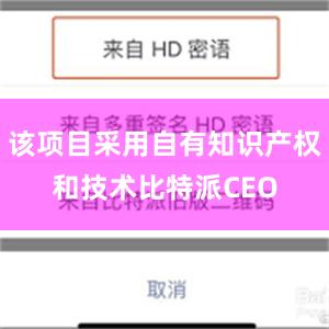 该项目采用自有知识产权和技术比特派CEO