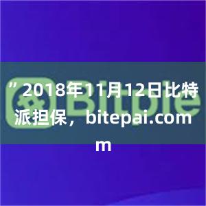 ”2018年11月12日比特派担保，bitepai.com