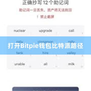 打开Bitpie钱包比特派路径